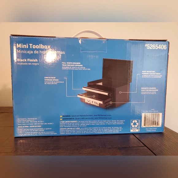 KOBALT  Mini 10.83-in Friction 2-Drawer Black Steel Tool Box 25th anniversary - Picture 3 of 3